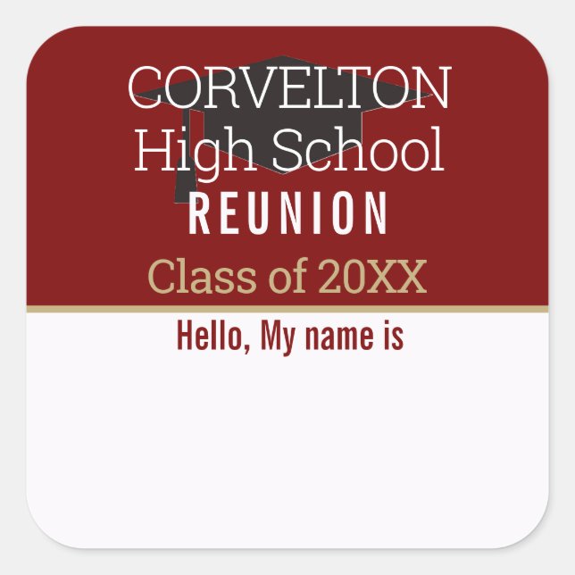 Autocollant de badge de réunion de classe mat pers (Devant)