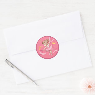 Autocollant de ballerine rose profonde