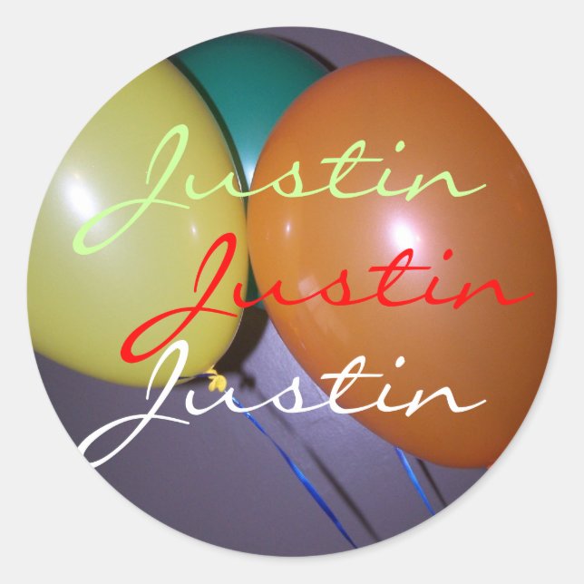 autocollant de ballons de justin (Devant)