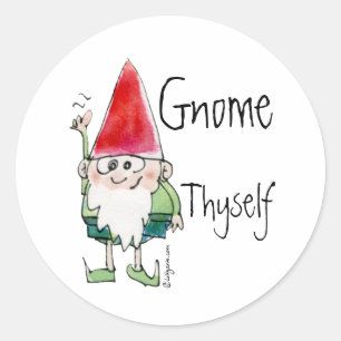 Autocollant de bande dessinée de Thyself de gnome