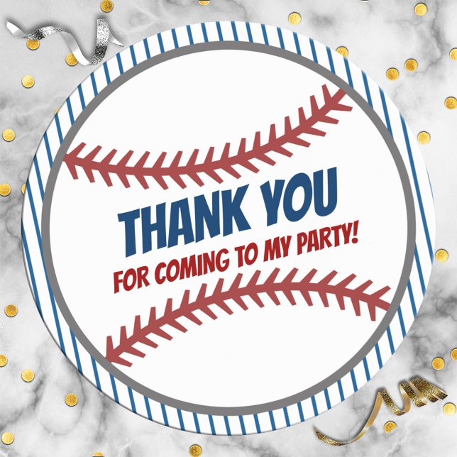 Autocollant de baseball pour fête d'anniversaire (Créateur téléchargé)