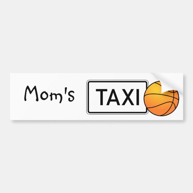Autocollant de basketball de taxi de maman (Devant)