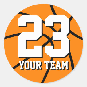 Autocollant de basketball numéro 23   Nom personna