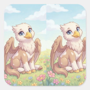 Autocollant de bébé griffon mignon   Fantaisie fan