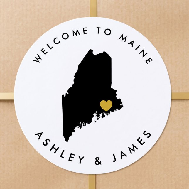 Autocollant de bienvenue pour mariage avec carte d (Créateur téléchargé)