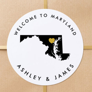 Autocollant de bienvenue pour mariage dans le Mary
