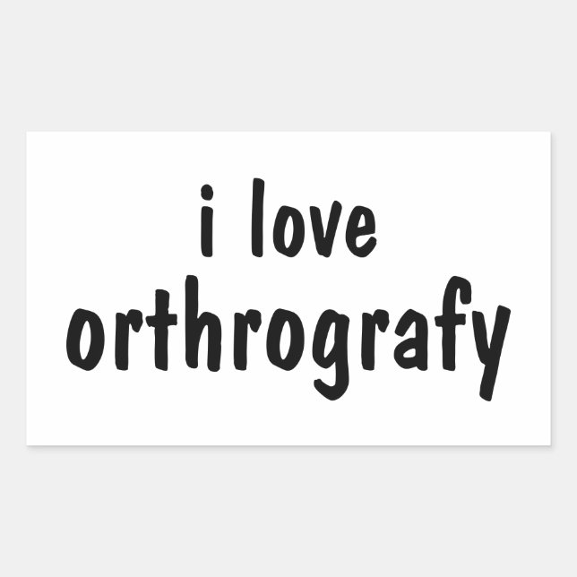 Autocollant de blague d'orthographe drôle J'adore  (Devant)