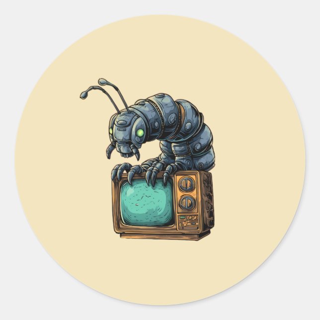 Autocollant de bogue de science-fiction Retro TV (Devant)