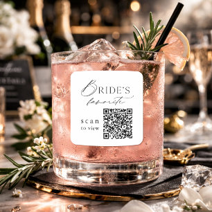 Autocollant de boisson de mariage QR Code pour la 