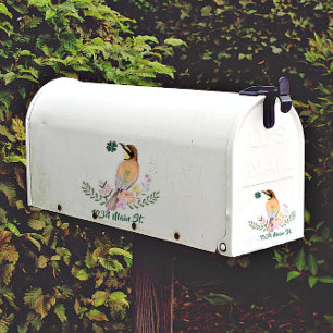 Autocollant de boîte aux lettres aux oiseaux flora