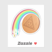 Autocollant de bonbon Dalgona arc-en-ciel