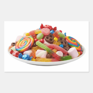 Autocollant de bonbons assortis colorés sur une as