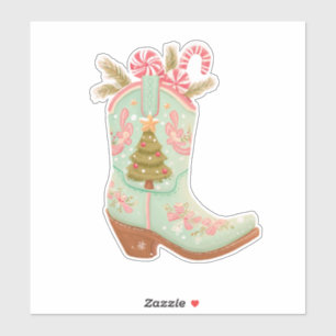 Autocollant de botte de cowboy de Noël – Occidenta