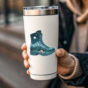 Autocollant de bottes de randonnée Starry Night   