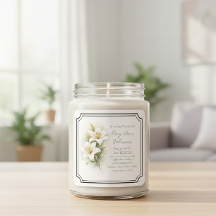 Autocollant de bougie de souvenir Lily blanche