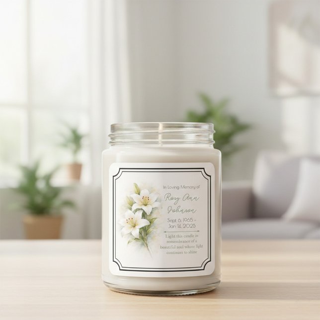 Autocollant de bougie de souvenir Lily blanche (Créateur téléchargé)