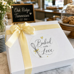 Autocollant de boulangerie à l'aquarelle « Cuisiné