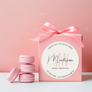 Autocollant de boulangerie de logo Monogramme pers