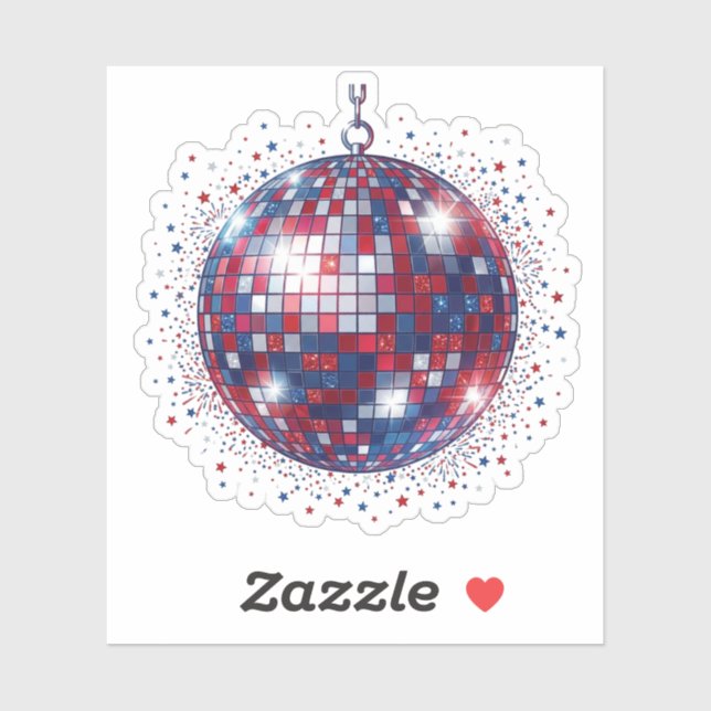 Autocollant de boule disco patriotique pour fête d (Feuille)