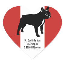 Autocollant de Bouledogue Français avec texte