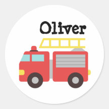 Autocollant de bouteille d'eau de camion de pompie