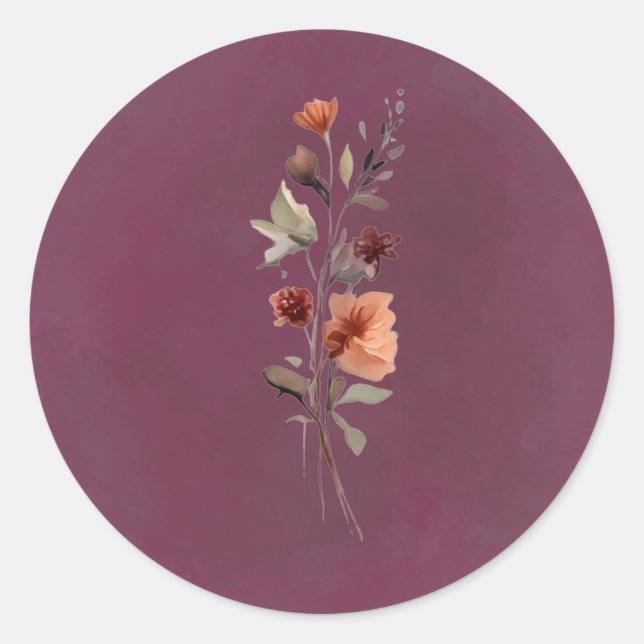Autocollant de brindille florale automnale lunatiq (Devant)