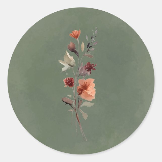 Autocollant de brindille florale automnale lunatiq (Devant)