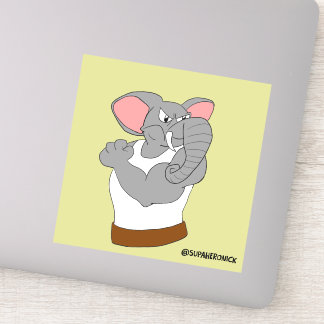 Autocollant de Bruce l'Éléphant, le cartoon strong