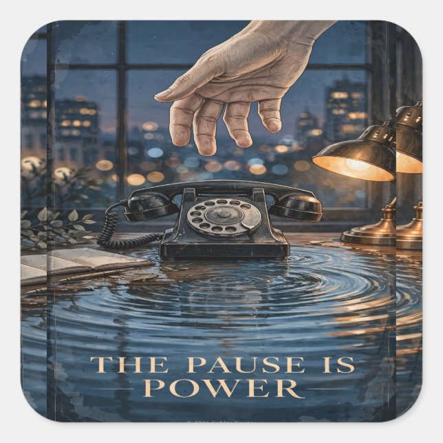 Autocollant de bureau Pause Is Power Night (Devant)