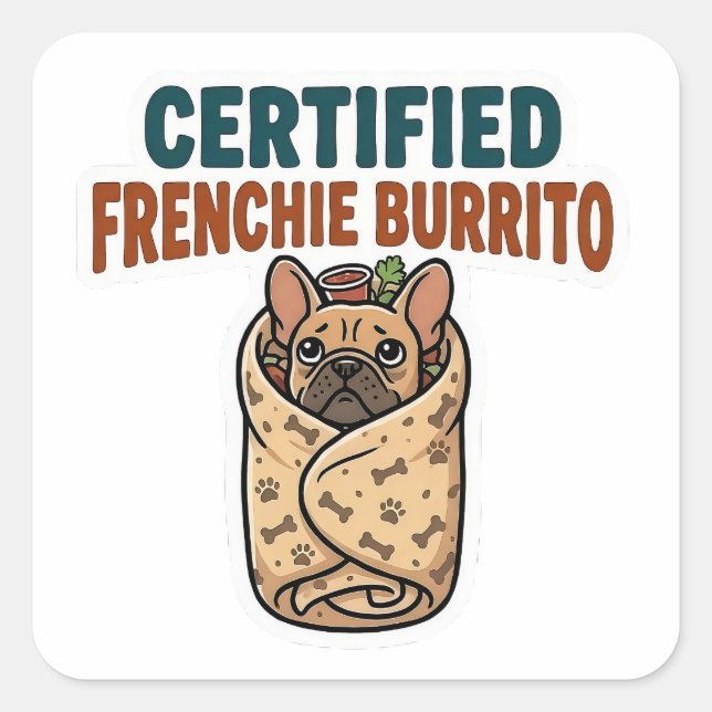 Autocollant de burrito certifié Frenchie (Devant)