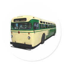 Autocollant de bus Muni vert et crème rétro de Sab