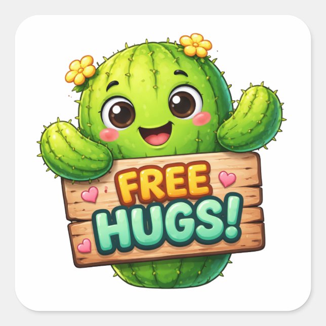 Autocollant de cactus de dessin animé drôle faisan (Devant)