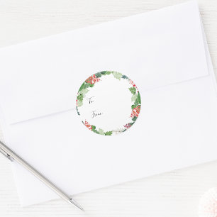 Autocollant de cadeau botanique de vacances