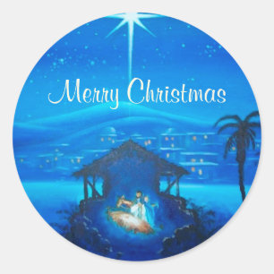 Autocollant de cadeau customisé par Noël religie