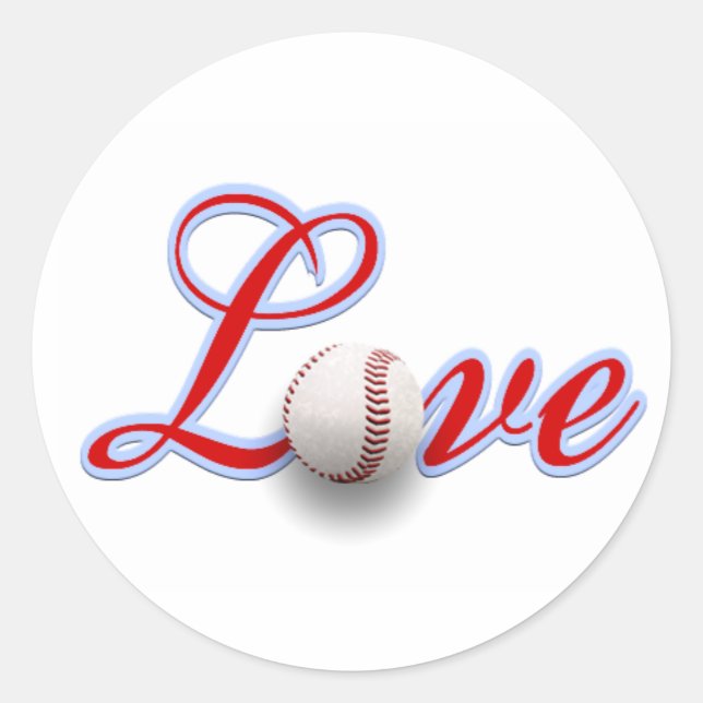 Autocollant de cadeau d'amour de baseball (Devant)