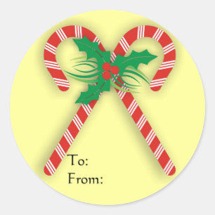 Autocollant de cadeau de canne à sucre