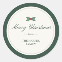 Autocollant de cadeau de famille "Joyeux Noël de"
