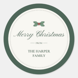 Autocollant de cadeau de famille "Joyeux Noël de"
