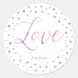 Autocollant de cadeau de la Saint-Valentin Cœurs à