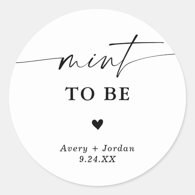 Autocollant de cadeau de mariage Mint To Be | Mari (Devant)