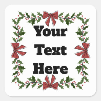 Autocollant de cadeau de Noël personnalisé au houx