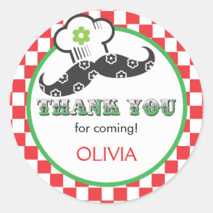 Autocollant de cadeau de pizza de fille