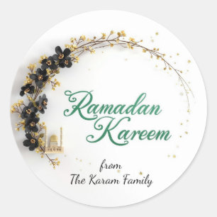 Autocollant de cadeau de thème Ramadan Kareem pour