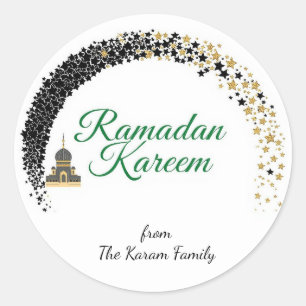 Autocollant de cadeau de thème Ramadan Kareem pour