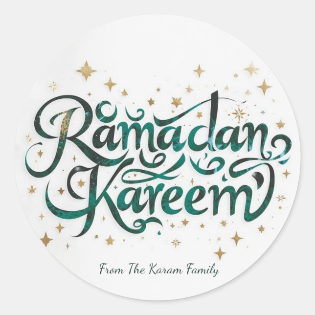 Autocollant de cadeau de thème Ramadan Kareem pour (Devant)