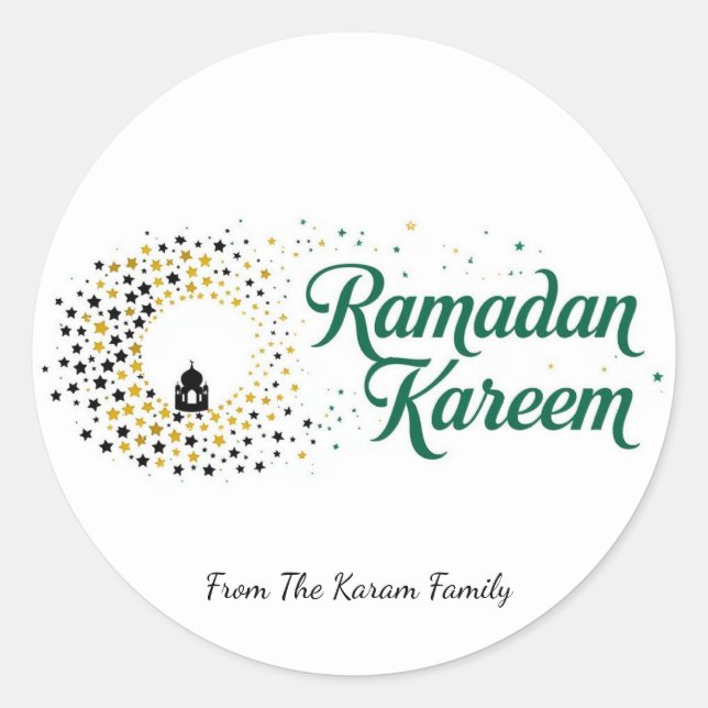 Autocollant de cadeau de thème Ramadan Kareem pour (Devant)