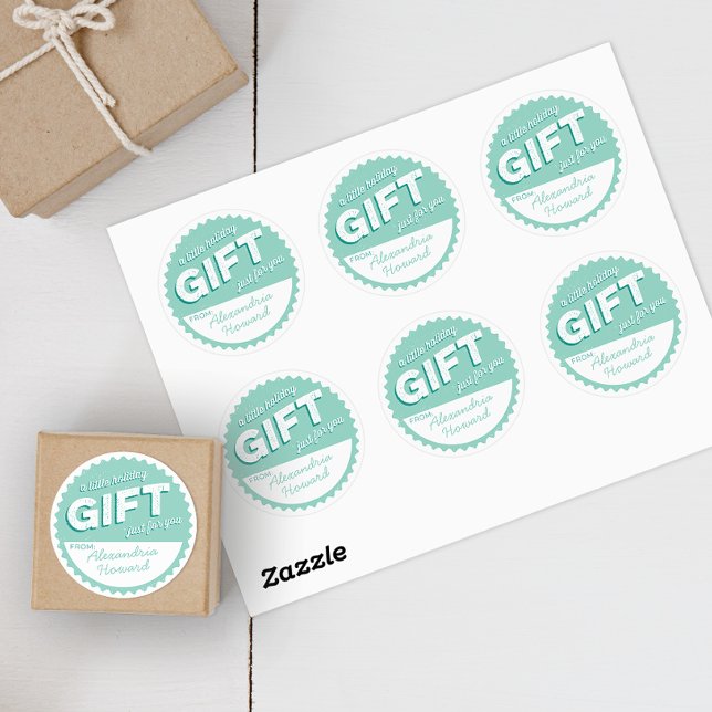 Autocollant de cadeau de vacances de style vintage (Créateur téléchargé)