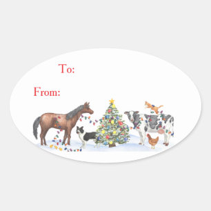 Autocollant de cadeau de vacances pour animaux de 