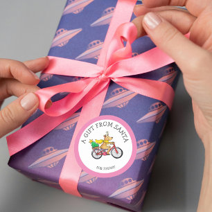 Autocollant de cadeau personnalisé du Père Noël po