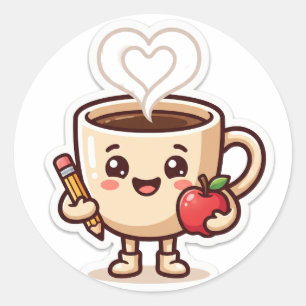 Autocollant de café pour enseignants